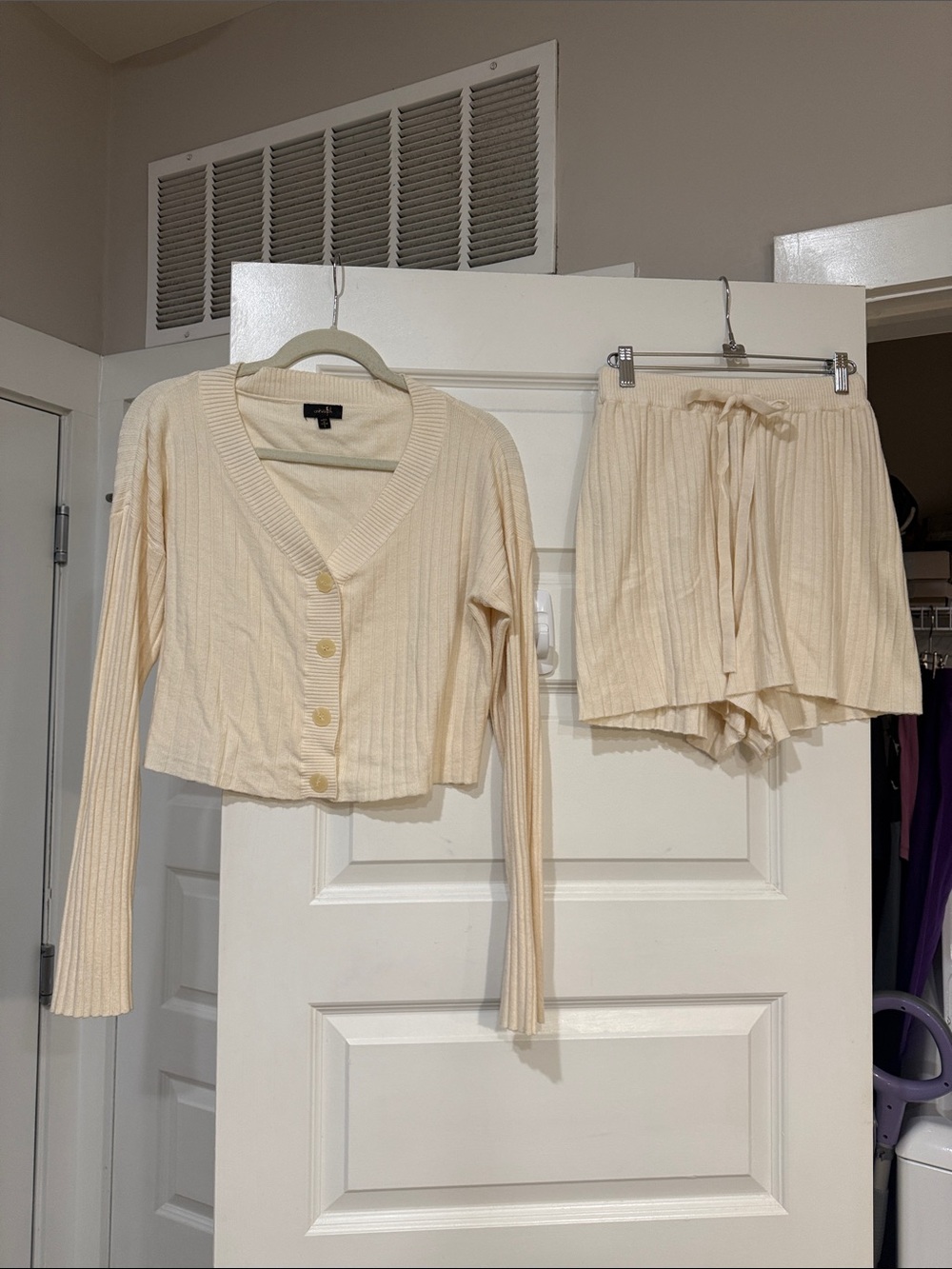 On Twelfth Ribbed Cardigan & Shorts Loungewear Set